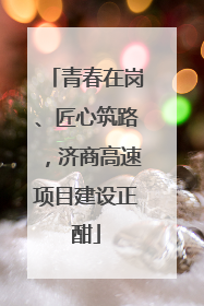 青春在岗、匠心筑路，济商高速项目建设正酣