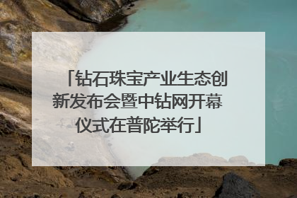 钻石珠宝产业生态创新发布会暨中钻网开幕仪式在普陀举行