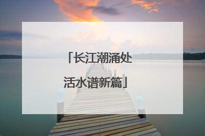 长江潮涌处 活水谱新篇