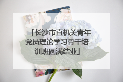长沙市直机关青年党员理论学习骨干培训班圆满结业
