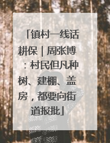 镇村一线话耕保｜周张博：村民但凡种树、建棚、盖房，都要向街道报批