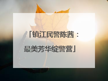 镇江民警陈茜：最美芳华绽警营