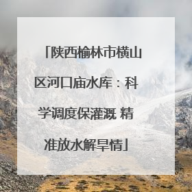 陕西榆林市横山区河口庙水库：科学调度保灌溉 精准放水解旱情