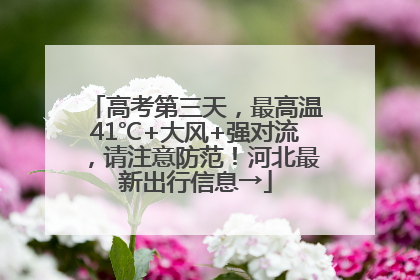 高考第三天，最高温41℃+大风+强对流，请注意防范！河北最新出行信息→