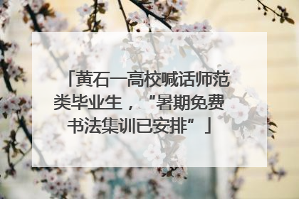 黄石一高校喊话师范类毕业生，“暑期免费书法集训已安排”