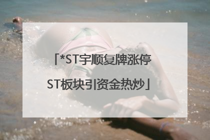 *ST宇顺复牌涨停 ST板块引资金热炒