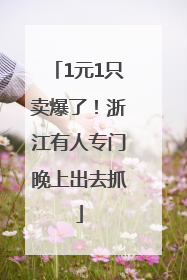 1元1只卖爆了！浙江有人专门晚上出去抓