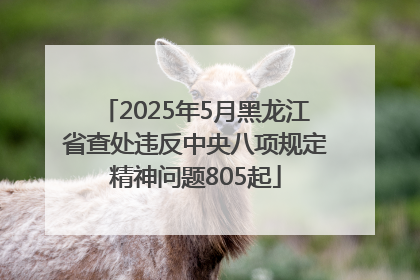2025年5月黑龙江省查处违反中央八项规定精神问题805起