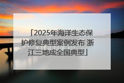 2025年海洋生态保护修复典型案例发布 浙江三地成全国典型