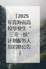 2025年青海省高校毕业生“三支一扶”计划服务人员招募公告
