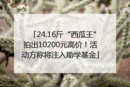 24.16斤“西瓜王”拍出10200元高价！活动方称将注入助学基金