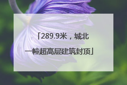 289.9米，城北一幢超高层建筑封顶
