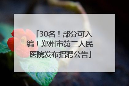 30名！部分可入编！郑州市第二人民医院发布招聘公告
