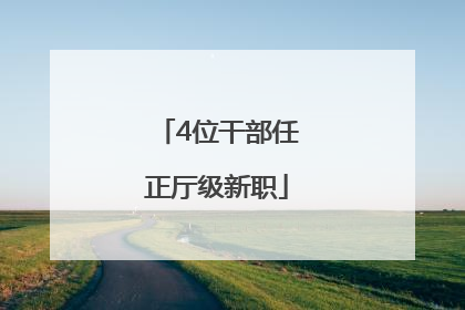 4位干部任正厅级新职