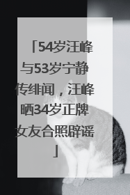 54岁汪峰与53岁宁静传绯闻，汪峰晒34岁正牌女友合照辟谣