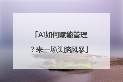 AI如何赋能管理？来一场头脑风暴